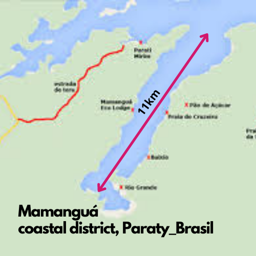 map image showing distances in mamangua coastal district