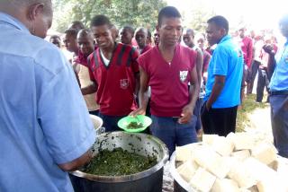 Photo 5. Cowpea leaves being served at St. Mary's_Aurillia Manjella